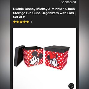 Mickey and Minnie large storage bins